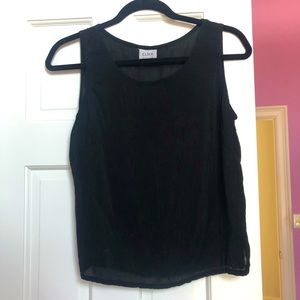 Semi-sheer Black Crinkle Tank 🖤